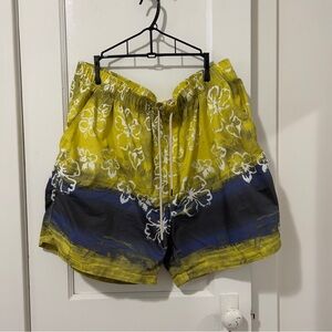 Ocean & Earth Blue and Yellow Floral Swim Shorts